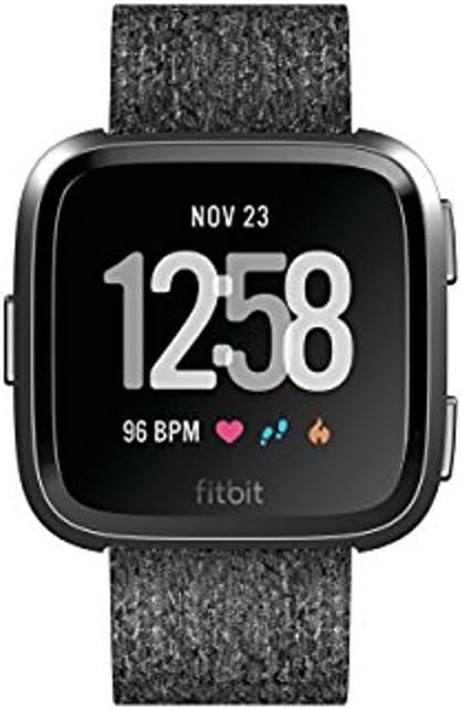 Fitbit Versa Special Edition Smart Watch, Charcoal Woven, One Size (S & L Bands Included)