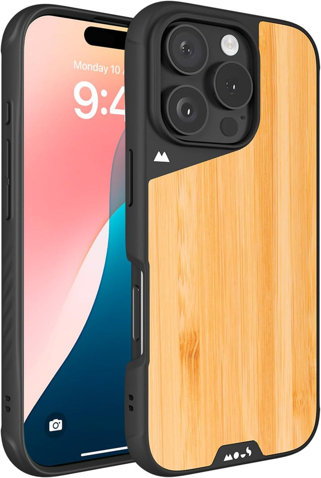 Mous for iPhone 16 Pro Case MagSafe Compatible - Limitless 6.0 - Bamboo - Protective Shockproof Phone Cover