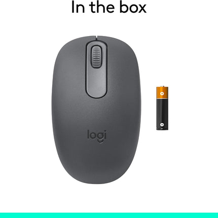 Logitech M196 Bluetooth Wireless Mouse, Compact and Portable Mouse for Laptops, Tablets and More, 12-Month Battery, Smooth Tracking, Compatible with PC and Mac, Windows and macOS - Graphite