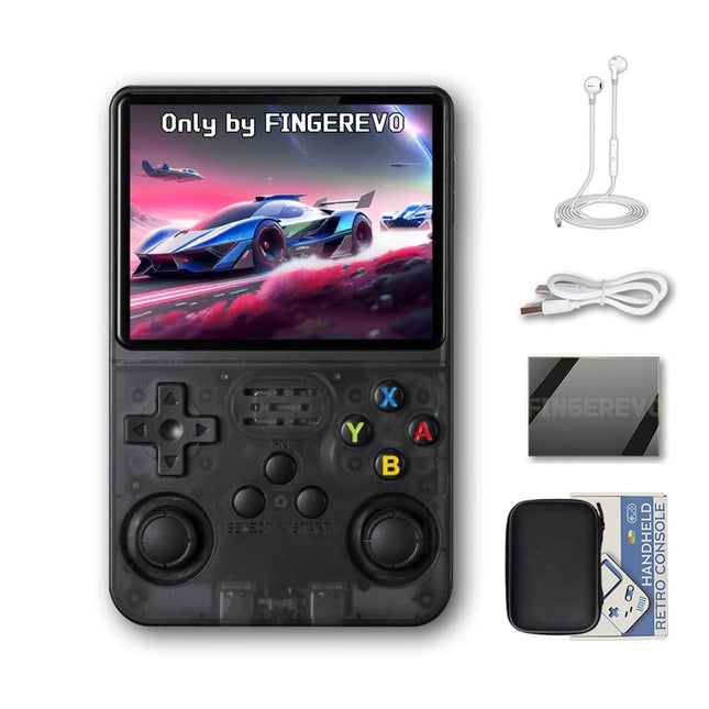 R36S Handheld Game Console 3.5-inch Retro Handheld Video Games Consoles Built-in Battery Portable Style Hand Held System, Black