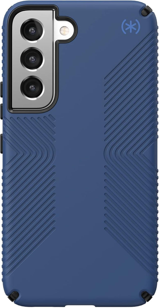 Speck Products Presidio2 Grip Samsung Galaxy S22 Case,Raised bezel, Coastal Blue/Black/Storm Blue
