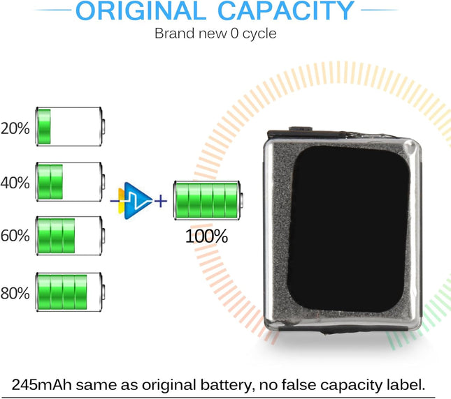 Battery Replacement for Apple Watch Series 7 41mm A2663 A2473 A2475 A2476 Standard Capacity Battery Include Complete Repair Tools kit