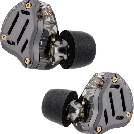 Linsoul KZ ZS10 PRO 2 In Ear Monitor IEM, 1DD+4BA Hybrid Wired Earbuds, with 4-Level Tuning Switch, 3-Way Crossover Gaming Earbuds, Silver-plated IEM Cable for Musician Audiophile (Black, Without Mic)