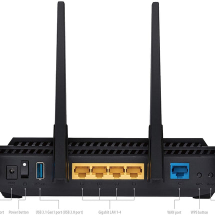 ASUS RT-AX3000 Ultra-Fast Dual Band Gigabit Wireless Router - Next Gen WiFi 6, Adaptive QoS, and AiProtection by Trend Micro | 1x WAN, 4x 1G LAN, 1x USB 3.0 - AiMesh Compatible