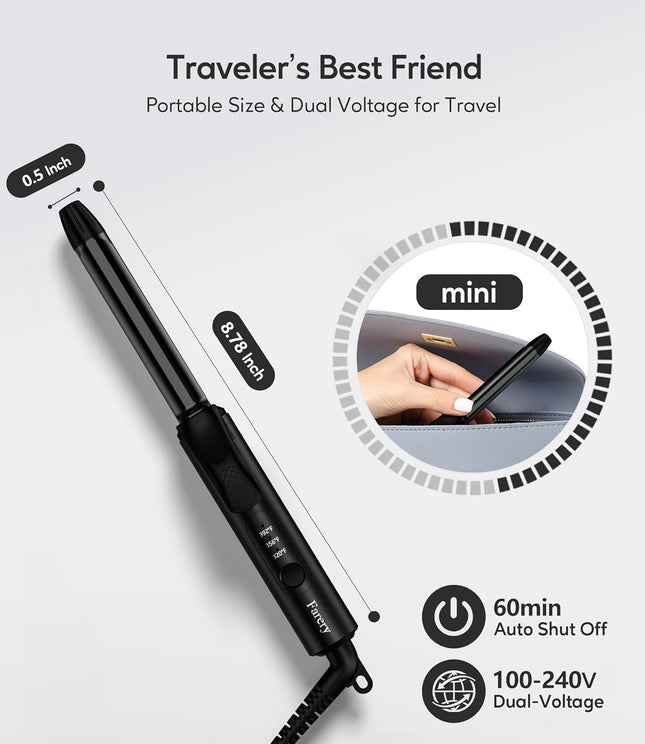 Mini Ceramic Hair Curler 1/2 Inch Travel Iron | NexOffers