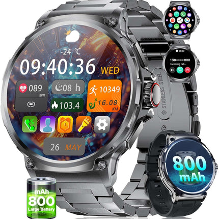 SUNKTA Military Smart Watch for Men 1.85" HD | NexOffers
