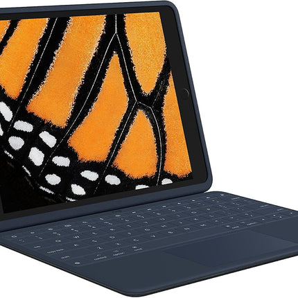 Logitech Rugged Combo 3 Touch iPad® Keyboard Case with Trackpad and Smart Connector for iPad (7th, 8th and 9th Generation) for Education - Classic Blue