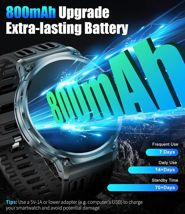 SUNKTA Military Smart Watch for Men 1.85" HD | NexOffers