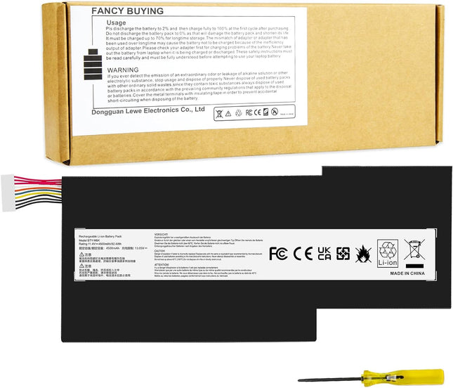 BTY-M6K Laptop Battery for MSI Stealth Pro GF63 GF65 GF75 GS63VR GS73VR 7RG 7RG-005 Thin 8RB 8RC 8RD 8RD-031TH 8RC 8RF 8SC 8RX Thin WS63 8SK WP65 WF65 WF75 MS-16K3 MS-17B4 MS-16W1 MS-16R1