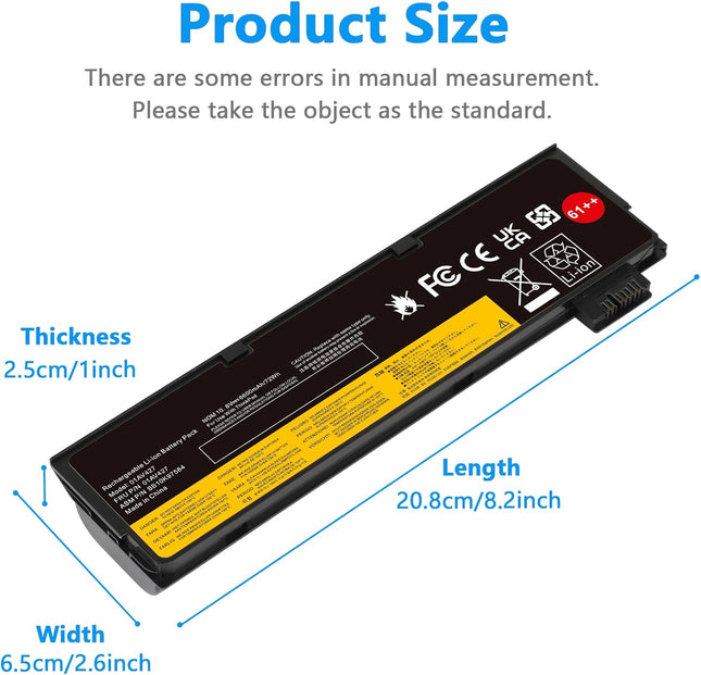 72Wh 61++ 01AV427 01AV425 Battery for Lenovo ThinkPad T480 T470 P51S P52S T570 T580 A485 A475 TP25 Series SB10K97584 SB10K97585 01AV490 01AV492 X50M08812 4X50M08812 01AV422 01AV423 01AV428