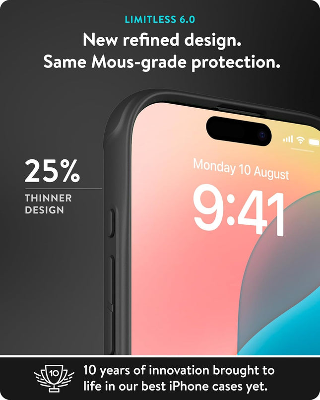 Mous for iPhone 16 Pro Case MagSafe Compatible - Limitless 6.0 - Bamboo - Protective Shockproof Phone Cover