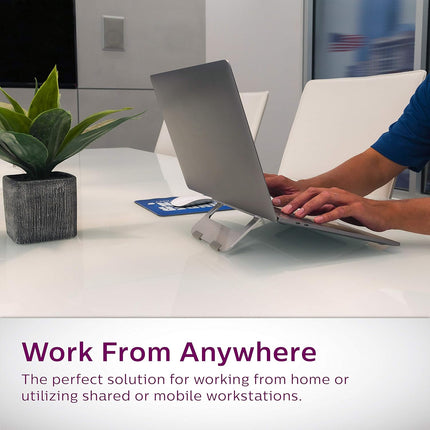 Philips Ultra-Thin Portable Laptop Stand, Vented Aluminum Design, Slip Resistant, Space Saving Style, Work from Home, Office, Travel, Notebook Holder, Ergonomic, DLK0100M/37