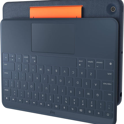 Logitech Rugged Combo 3 Touch iPad® Keyboard Case with Trackpad and Smart Connector for iPad (7th, 8th and 9th Generation) for Education - Classic Blue