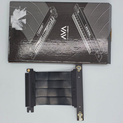 LINKUP - AVA5 PCIE 5.0 Riser Cable | RTX5090 RX9070 GPU Ready | x16 128GB/s Speed | Compatible with PCIe 4.0 & WRX80/WRX90E | Right Angle, Black 10cm