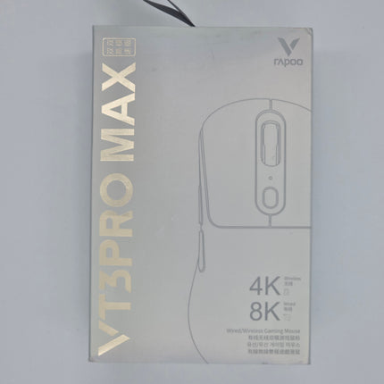 Rapoo VT3PRO MAX Wireless Gaming Mouse, 59g Superlight, 8KHz Polling, PAW 3950 Ultimate Optical Sensor, 30K Independent X/Y DPI, 1+8 Programmable Buttons, 200H Battery Life, Classic Shape, PC, Black