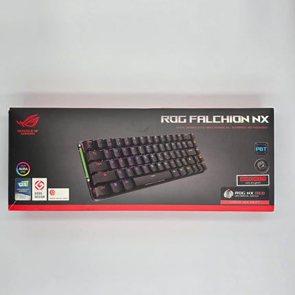 ASUS ROG Falchion NX 65% Wireless RGB Gaming Mechanical Keyboard | ROG NX Red Linear Switches, PBT Doubleshot Keycaps, Wired / 2.4G Hz, Touch Panel, Keyboard Cover Case, Macro Support,Black