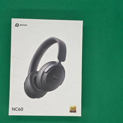 Picun NC60 Hybrid Active Noise Cancelling Headphones, Foldable Wireless Over Ear Bluetooth 5.4 Headphones, 80H Playtime, Transparency Mode, Stereo Bass, Custom EQ via App for Travel Home Black